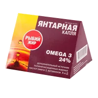 Рыбий жир ЯНТАРНАЯ капля с экстрактом чеснока капсулы 0,3г N100