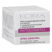 KORA Крем ночной Биорегулятор для жирной и комбинированной кожи с пребиотиком 50мл