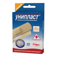 Лейкопластырь УНИПЛАСТ кровоостанавливающий стер 1,9 х 7,2см N20