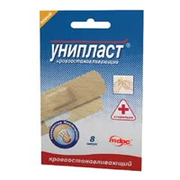 Лейкопластырь УНИПЛАСТ кровоостанавливающий стер 1,9 х 7,2см N8
