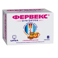 Фервекс для детей 0,280г+0,010г+0,100г пор д/р-ра д/внут пр 3г N8