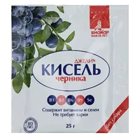 ДЖЕЛИ+ Кисель Черника содержит витамины и селен б/сах Биокор пор гранулир 25г N1