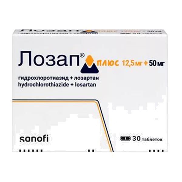 Лозап плюс таб п.п.о. 12,5мг 50мг N30