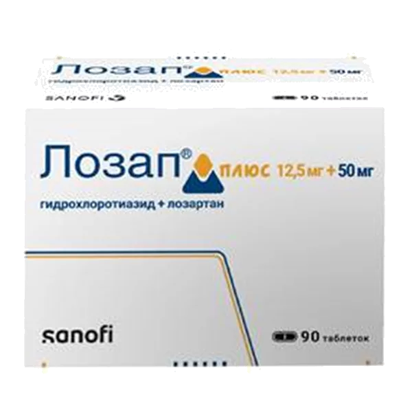 Лозап плюс таб п.п.о. 12,5мг 50мг N90