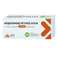 Индапамид ретард-АЛСИ таб пролонг высв п.п.о. 1,5мг N30
