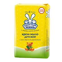 Ушастый НЯНЬ Крем-мыло детское с алоэ вера и подорожником 90г