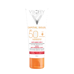 VICHY Крем солнцезащитный Capital Soleil SPF50 антивозрастной уход 3в1 с антиоксидантами 50мл