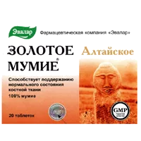 ЗОЛОТОЕ Алтайское МУМИЕ ЭВАЛАР таблетки 0,2г N20
