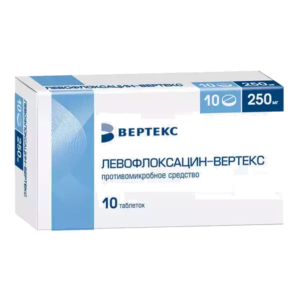 Левофлоксацин-ВЕРТЕКС таб п.п.о. 250мг N10