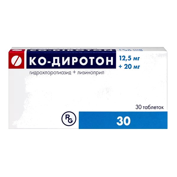 Ко-Диротон таб 20мг 12,5мг N30