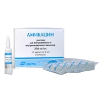 Амикацин р-р для в/в и в/м вв 25% 2мл N10