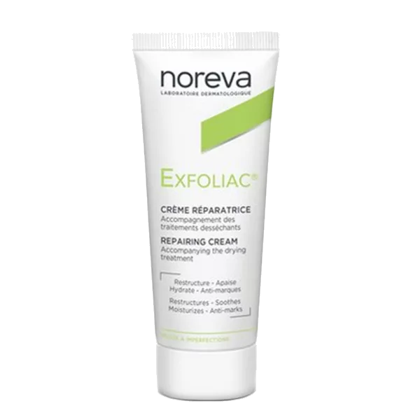 NOREVA Крем для лица Exfoliac восстанавливающий увлажняющий 40мл