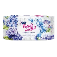 Салфетки влажные AURA Tropic Cocktail освежающие асс N60
