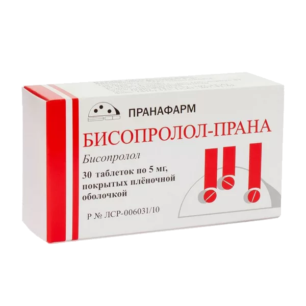 Бисопролол-ПРАНА таб п.п.о. 5мг N30