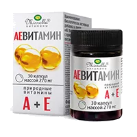 АЕВИТАМИН природные витамины А+Е Mirrolla капсулы 270мг N30