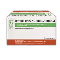 Натрия пара-аминосалицилат гран п/о кишечнораств 80% 4г N10