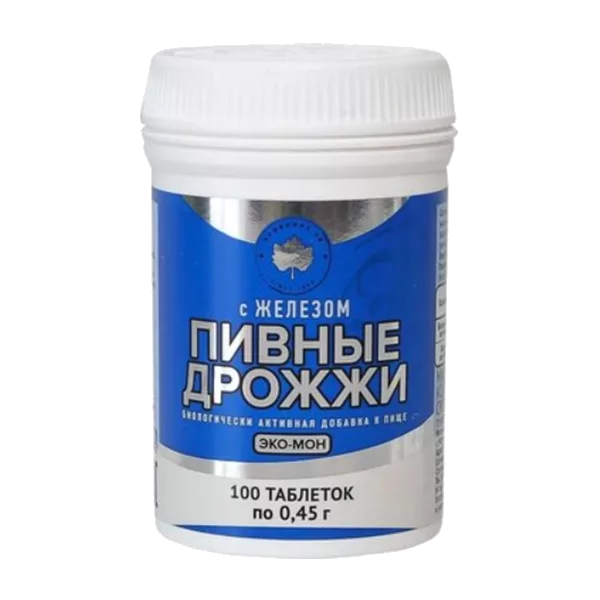 Дрожжи пивные ЭКО-МОН с железом таблетки 0,45г N100