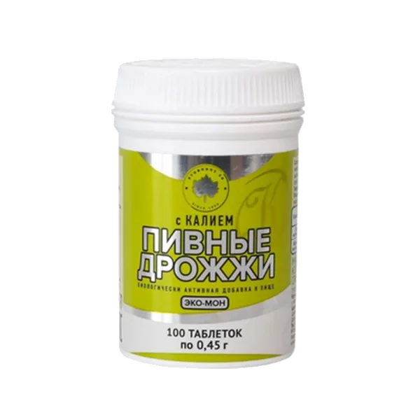Дрожжи пивные ЭКО-МОН с калием таблетки 0,45г N100