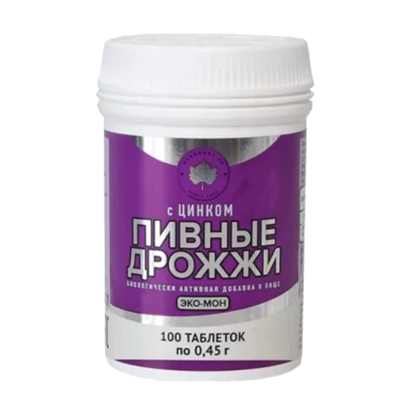 Дрожжи пивные ЭКО-МОН с цинком таблетки 0,45г N100