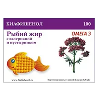 Биафишенол Рыбий жир Омега 3 с валерианой и пустырником капсулы 0,35г N100