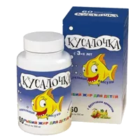 КУСАЛОЧКА рыбий жир RealCaps с 3-х лет фруктовый аромат капсулы жев 500мг N60