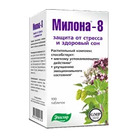 МИЛОНА-8 ЭВАЛАР успокаивающая таблетки 0,5г N100