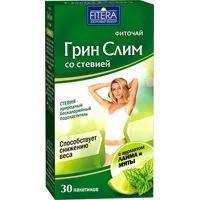 Грин Слим со стевией FITERA Фиточай с ароматом лайма и мяты 2г N30