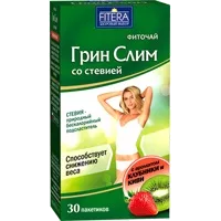 Грин Слим со стевией FITERA Фиточай с ароматом клубники и киви 2г N30