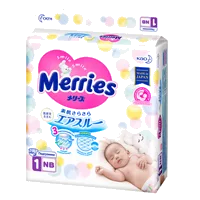 Подгузники детские MERRIES для новорожденных р.NB (до 5кг) N90