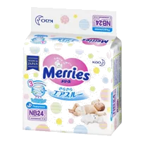 Подгузники детские MERRIES для новорожденных р.NB (до 5кг) N24