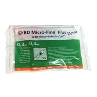 Шприц инсулиновый 0,3мл 3-х комп BD MicroFine Plus Demi U-100 стер интегр игл G30 0,30х8мм N10