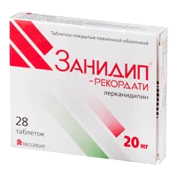 Занидип-Рекордати таб п.п.о. 20мг N28