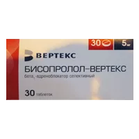 Бисопролол-ВЕРТЕКС таб п.п.о. 5мг N30