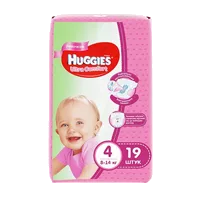 Подгузники детские Huggies Ultra Comfort Для Девочек р.4 (8-14кг) N19