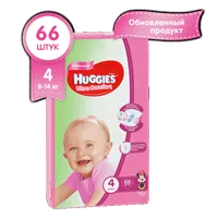 Подгузники детские Huggies Ultra Comfort Для Девочек р.4 (8-14кг) N66