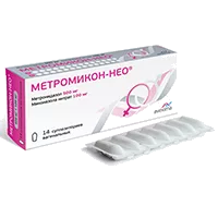 МЕТРОМИКОН-НЕО супп ваг 500мг 100мг N14