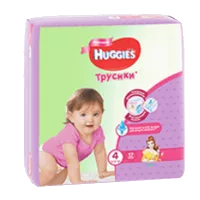 Подгузники детские Huggies трусики Для Девочек р.4 (9-14кг) N17