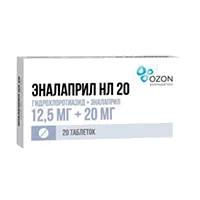 Эналаприл НЛ 20 таб 12,5мг 20мг N20