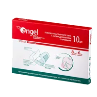 Повязка Angel пластырн тип с суперадсорбентом стер 8х6см N10