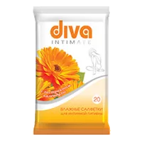 Салфетки влажные Diva Для интимной гигиены с экстрактом календулы N20