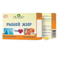 Рыбий жир Mirrolla с маслом зародышей пшеницы, облепихи и шиповника капсулы 370мг N100