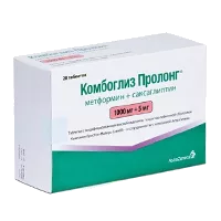 Комбоглиз Пролонг таб модиф высв п.п.о. 1000мг 5мг N28