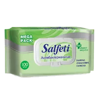 Салфетки влажные Salfeti Antibacterial Антибактериальные очищающие N100
