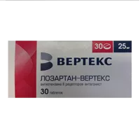 Лозартан-ВЕРТЕКС таб п.п.о. 25мг N30