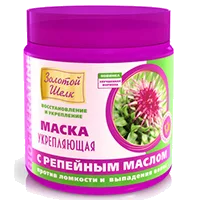 Золотой Шелк Маска для волос Укрепляющая с репейным маслом против ломкости и выпадения 500мл
