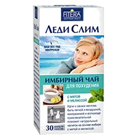 Имбирный чай Леди Слим FITERA для похудения с мятой и мелиссой 2г N30