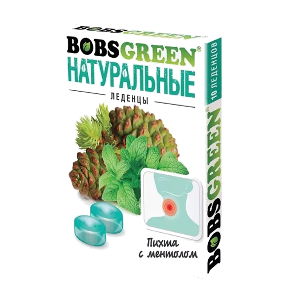 BOBSGREEN Карамель леденцовая со вкусом Пихта с ментолом 3,5г N10