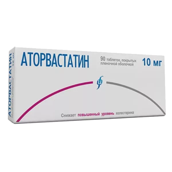 Аторвастатин таб п.п.о. 10мг N90