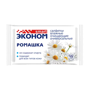 Салфетки влажные Эконом Smart Ромашка N15