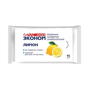 Салфетки влажные Эконом Smart Лимон N15